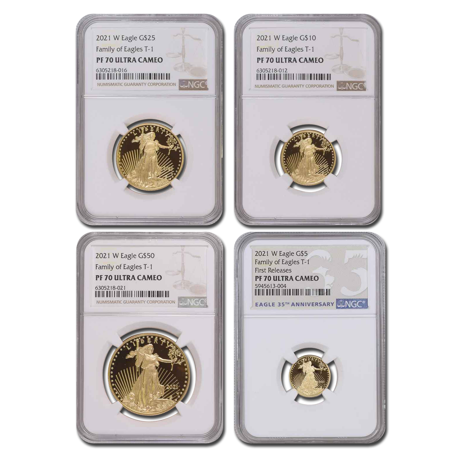 Buy 2021-W 4-Coin Proof Gold Eagle Set (Type 1) PF-70 NGC | APMEX